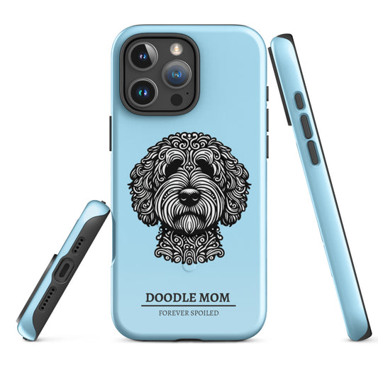 Doodle Lover Light Blue iPhone® Case – MagSafe Compatible Dog Mom Gift