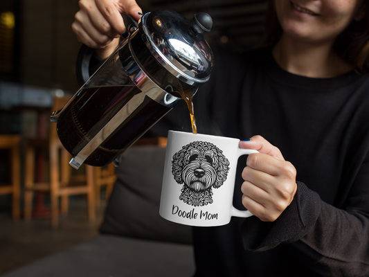 Doodle Mom Mug – Cozy White Glossy Mug for Dog Lovers
